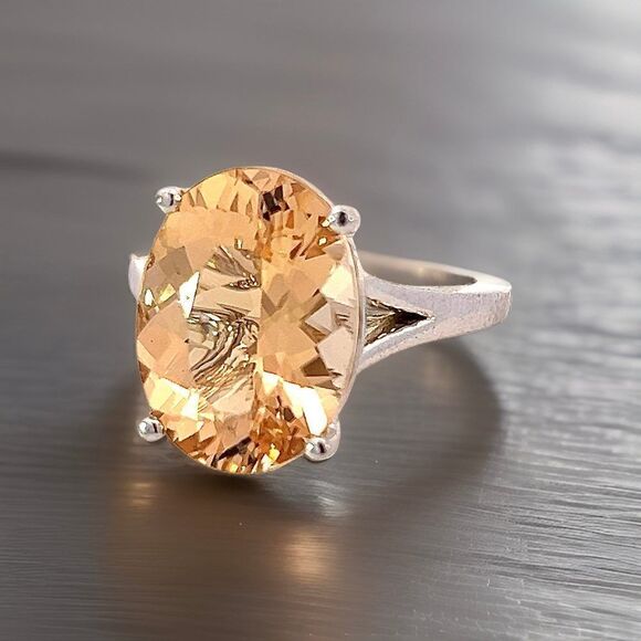 Natural Citrine Ring 6.5 14k W Gold 6.48 Cts Certified $3,950 310628 - Picture 7 of 16